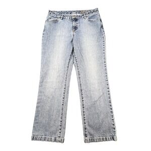 Columbia Blue Jeans Women 12 Short Light Wash Straight Leg Denim AL 8392